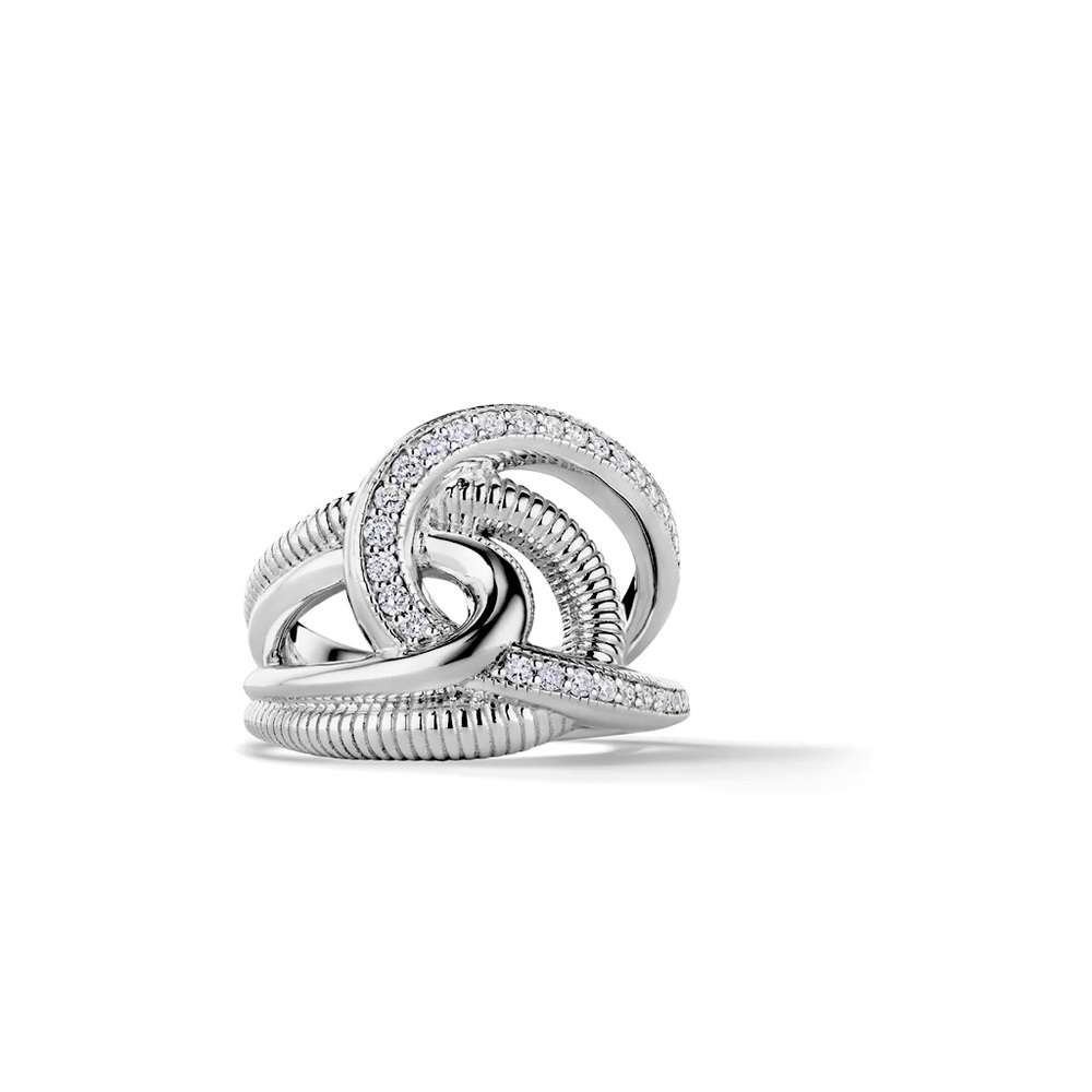 Judith Ripka - Eternity Intertwined Ring With Diamonds - Size 7